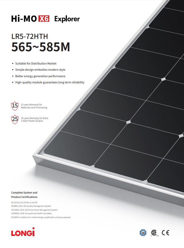 Longi Hi-MO6 LR5-72HTH 590W: Durable, Weather-Resistant Design for All-Climate Performance