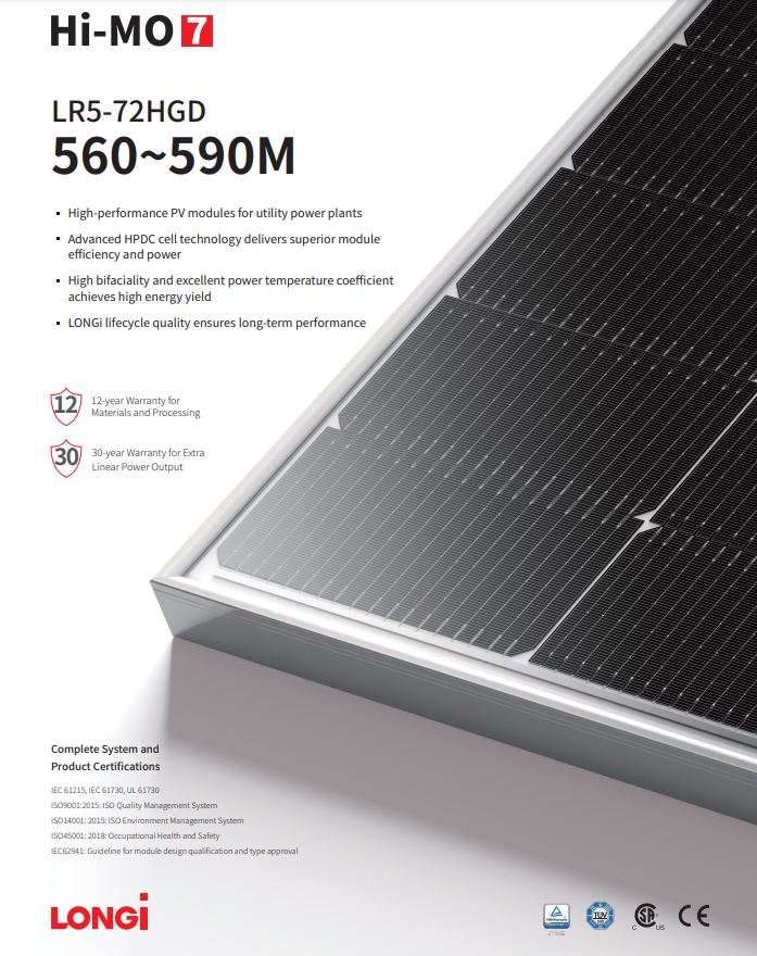Longi Hi-MO 7 560W-590W bifacial solar panel datasheet 1