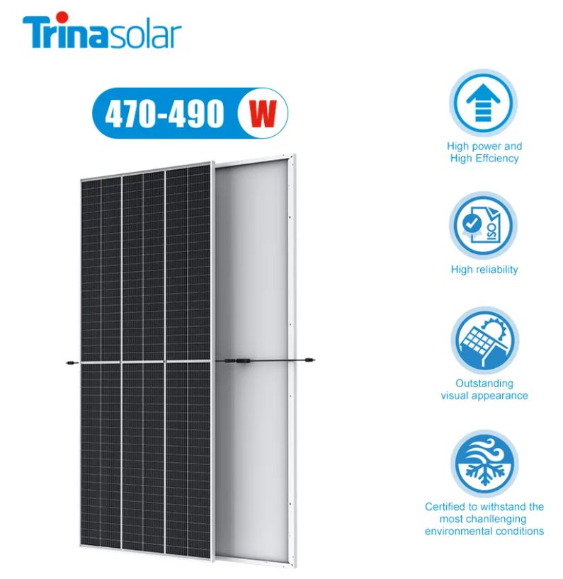 Trina Solar TSM-DE15V(II) 470-490W: High-Efficiency Solar Panel for Commercial and Utility-Scale Installations